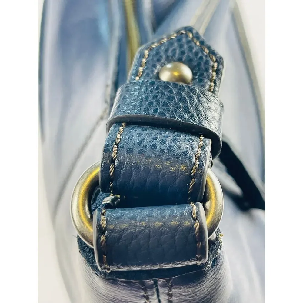 The Sak Sequoia Leather Hobo Bag Indigo/ Navy New Slouchy Pebbled Charm Boho